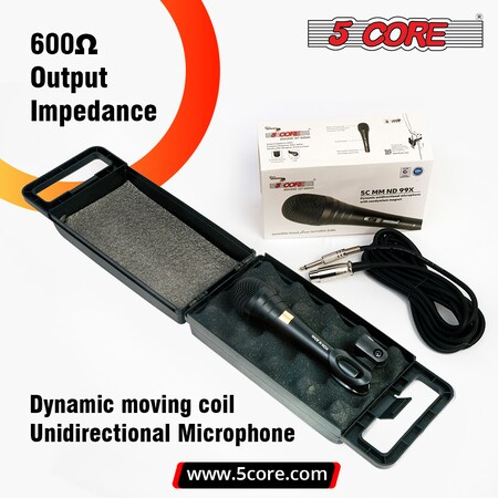 5 Core Karaoke Dynamic Cardioid Microphone Jet Black Multi-Purpose Nd-99X ND-99X